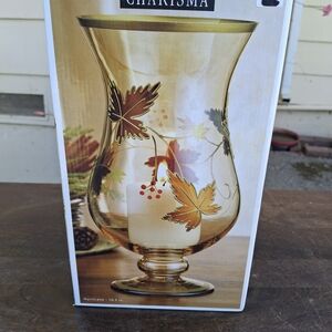Charisma Amber Leaf Glass Vase